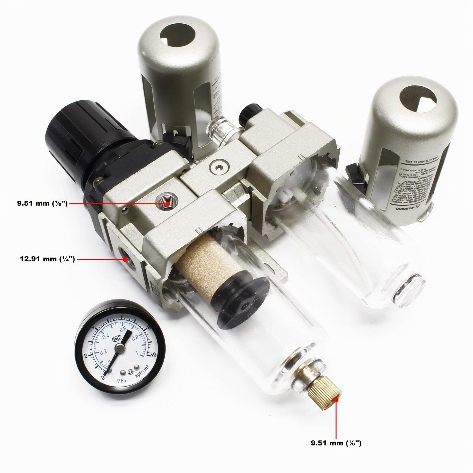 ‌Unidad de mantenimiento aire comprimido 12,91mm 1/4" filtro regulador separador agua difusor aceite