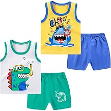 Toddler Boys Tank Tops and Shorts Set 4pcs Summer Outfits