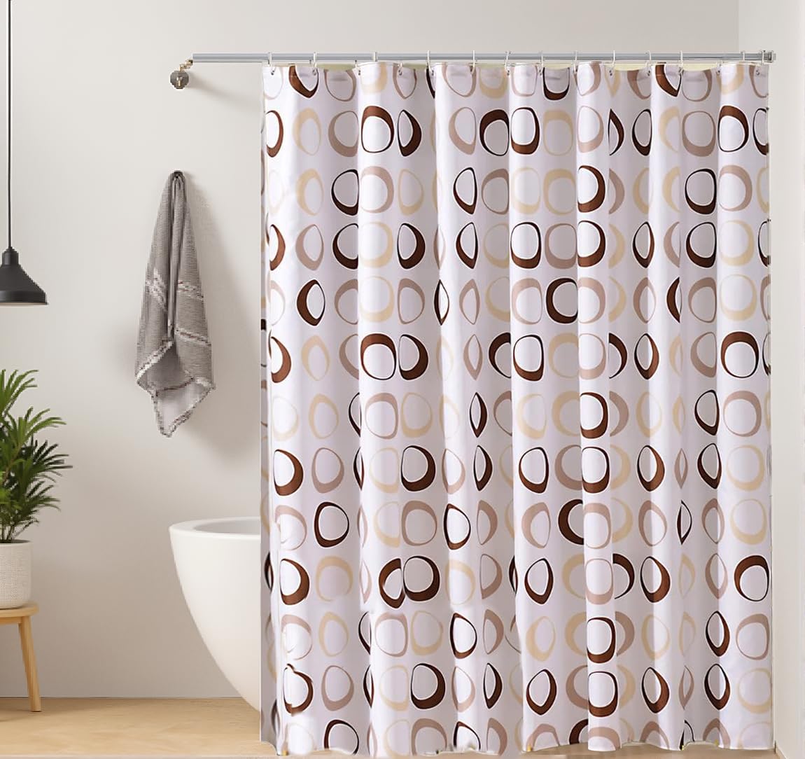 GONOVE Shower Curtain for Bathroom 150 x 200cm Mildew Resistant Waterproof Polyester Fabric Geometric Shower Curtain Liner Long Washable Bath Curtain with Hooks, Weighted Hem โ image 1
