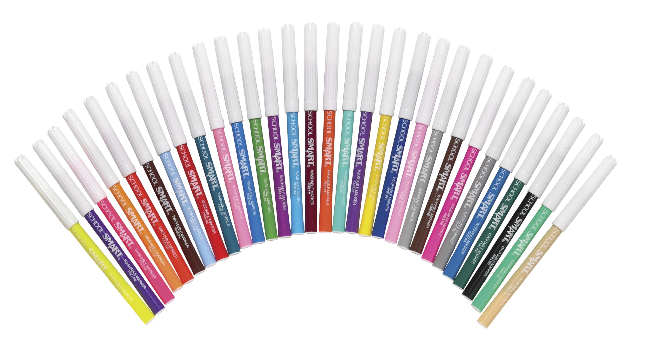 School Smart – Set di 30 pennarelli lavabili punta fine – colori assortiti