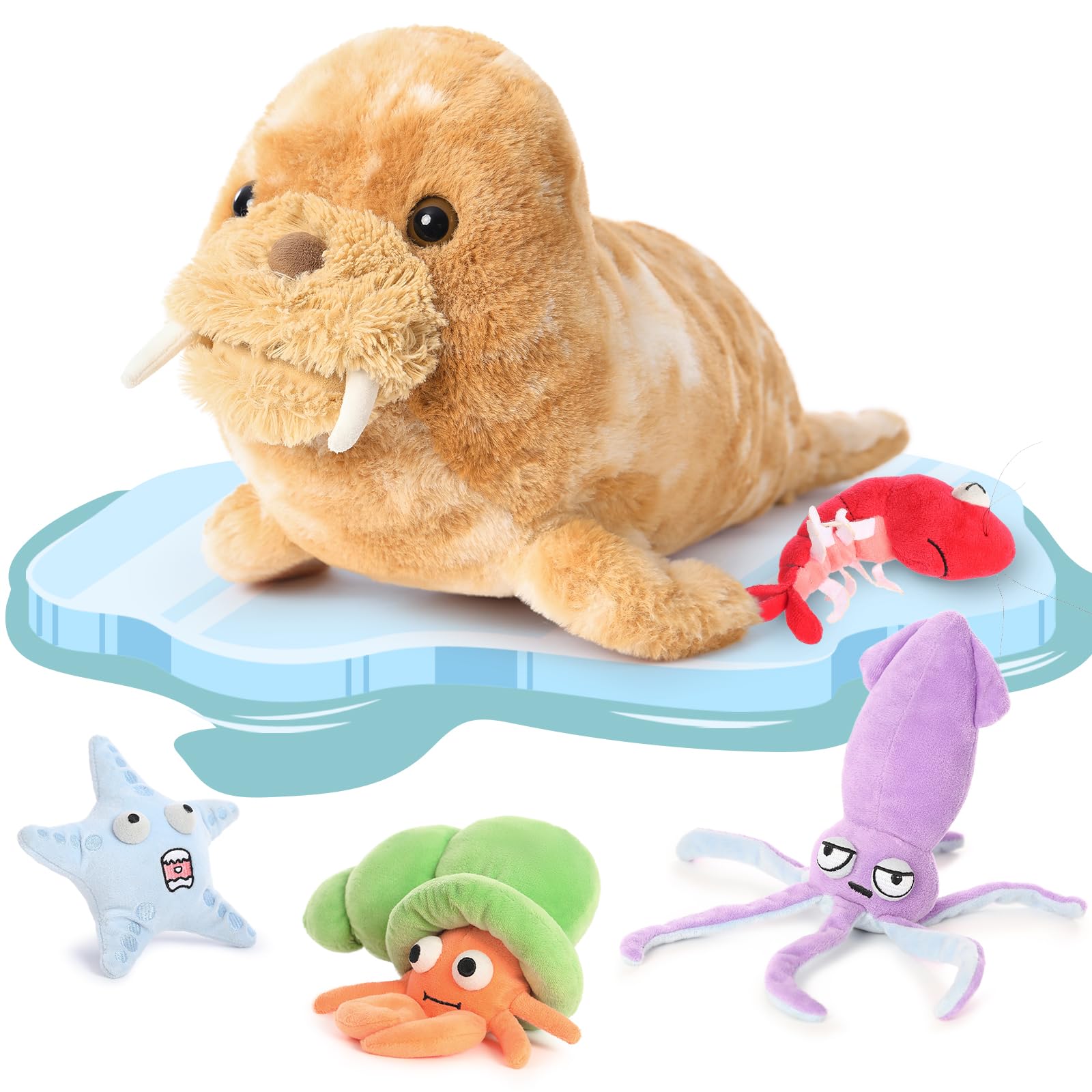 MaoGoLan 45cm Walrus Plush Teddy with Baby Inside, Sea Ocean Stuffed Animal Soft Toy, Cuddly Birthday Present for Boys Girls Kids Halloween Party Decorations โ image 1