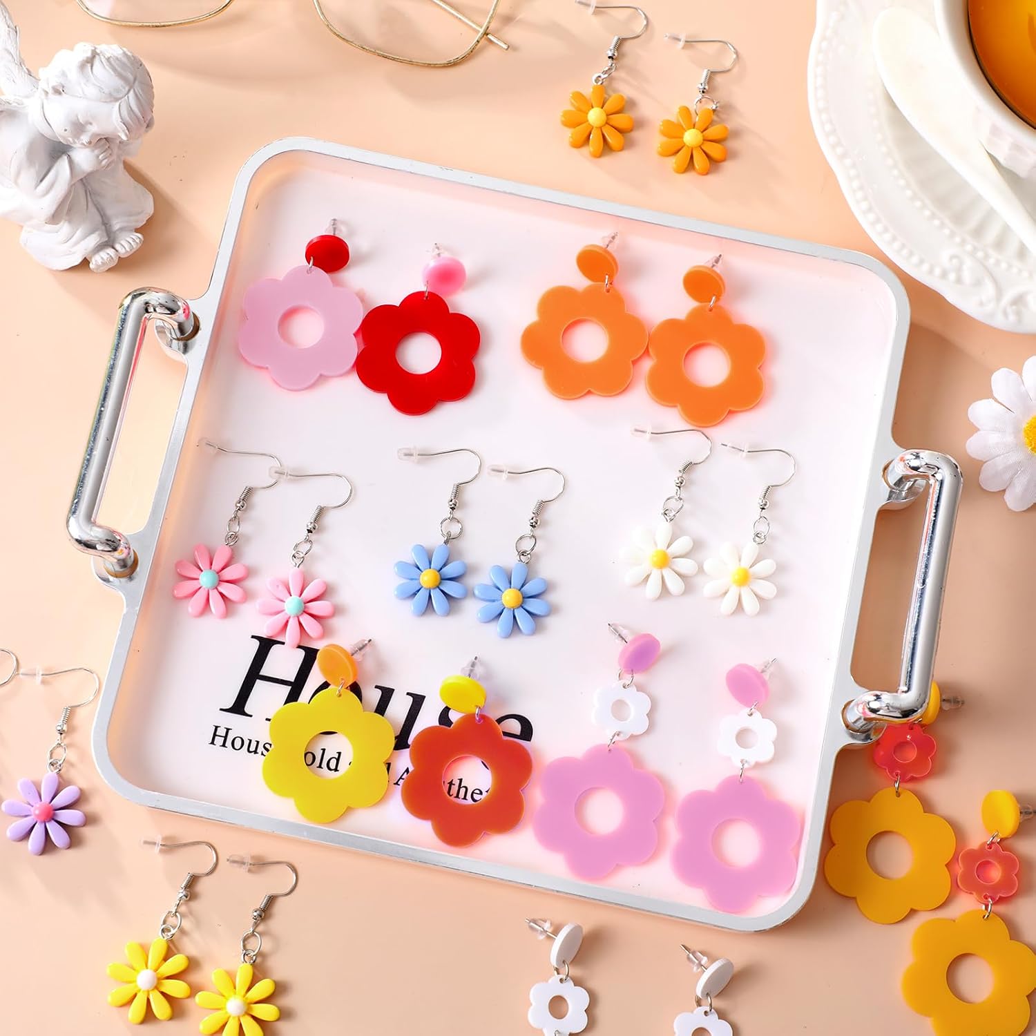 Misdary 12 Pairs Flower Daisy Earrings for Women Bulk image 3