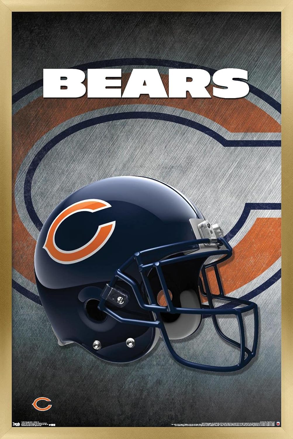 Trends International NFL Chicago Bears - Helmet 16 Wall Poster, 22.375" x 34", Black Framed Version