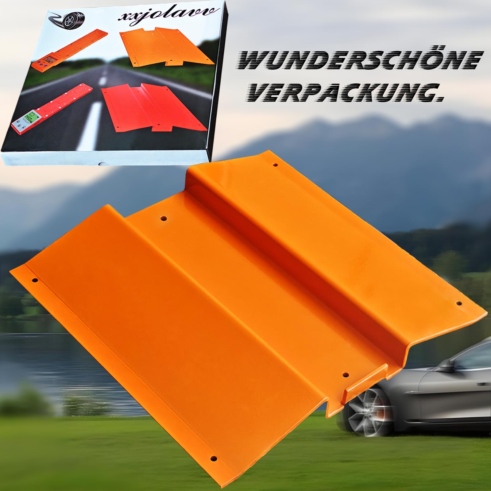 Kompatibel mit dem Reich Berger CWC-Gewichtsmaßstab verstärkte überharte montagefreie Hilfsrampe für Anhänger Wohnmobile Campingwagen und Karavanen zur Gewichtskontrollmessung