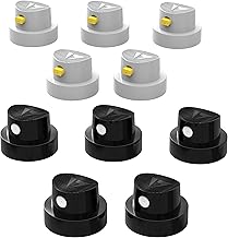 AUPROTEC Replacement Spray Heads Set 10 Pcs Spray Caps Kit 5 Spot Spray Heads Black/White + 5 Fan Heads, White/Yellow