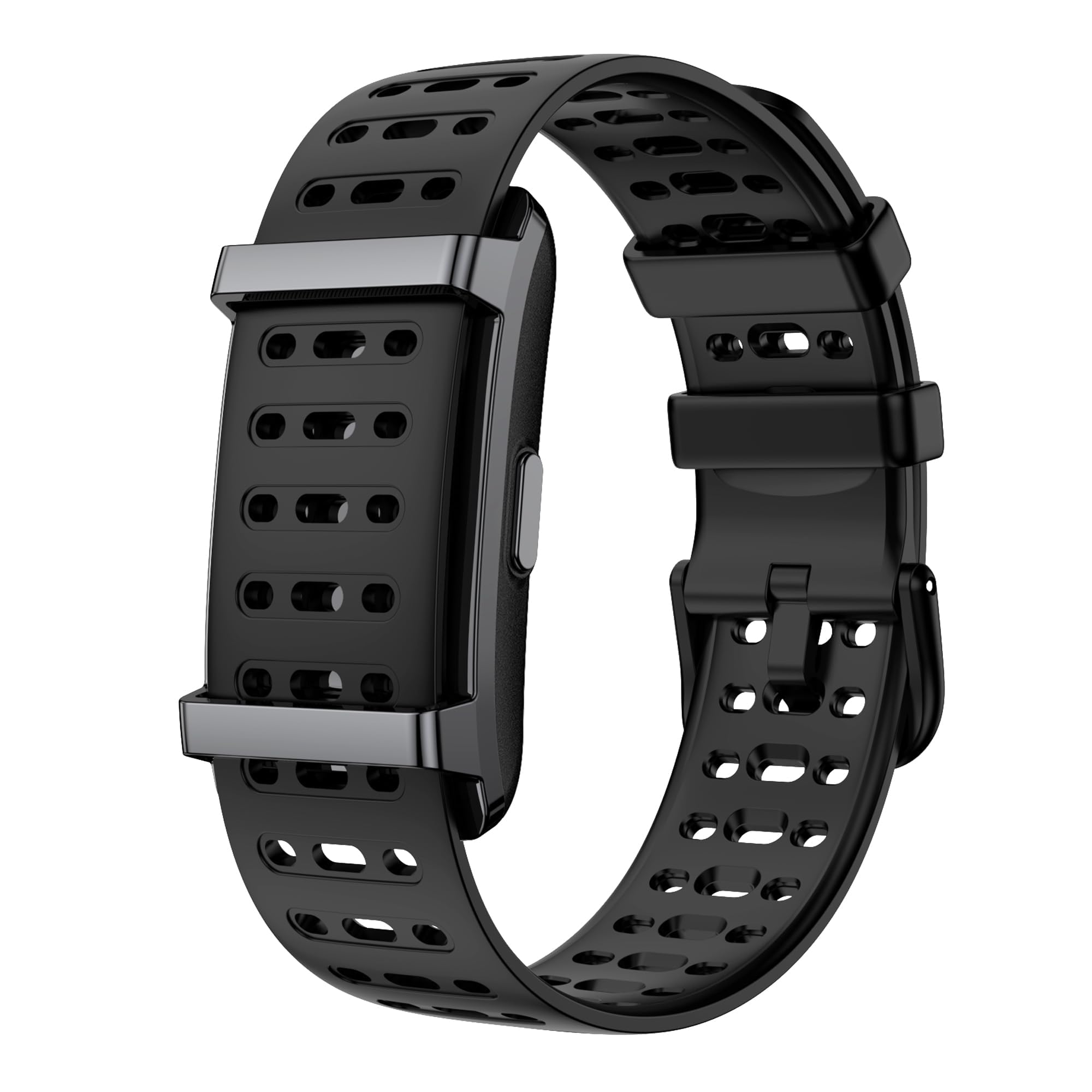 Smart Band Fitness Tracker Fitness Wristband Step Counter Pedometer Heart Rate Monitor Sleep Tracker Activity Trackers with Steps Distance Calories Counting Compatible with Android iOS,Silikon-Black