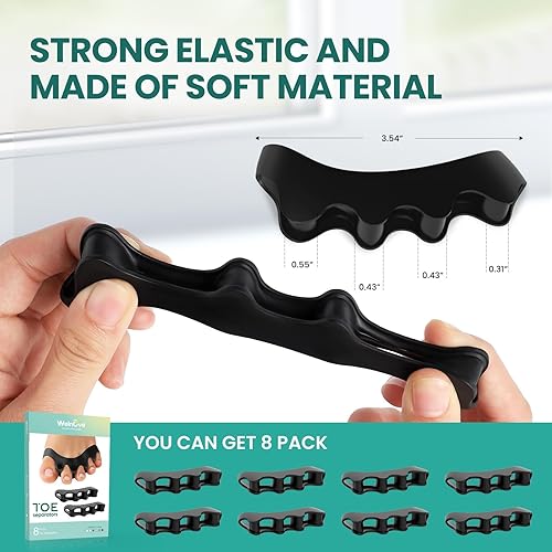 Miniatura 7 de Welnove Separadores de dedos para mujeres  Restaura los dedos de los pies a su forma original (salud de los pies), corrector de juanetes para