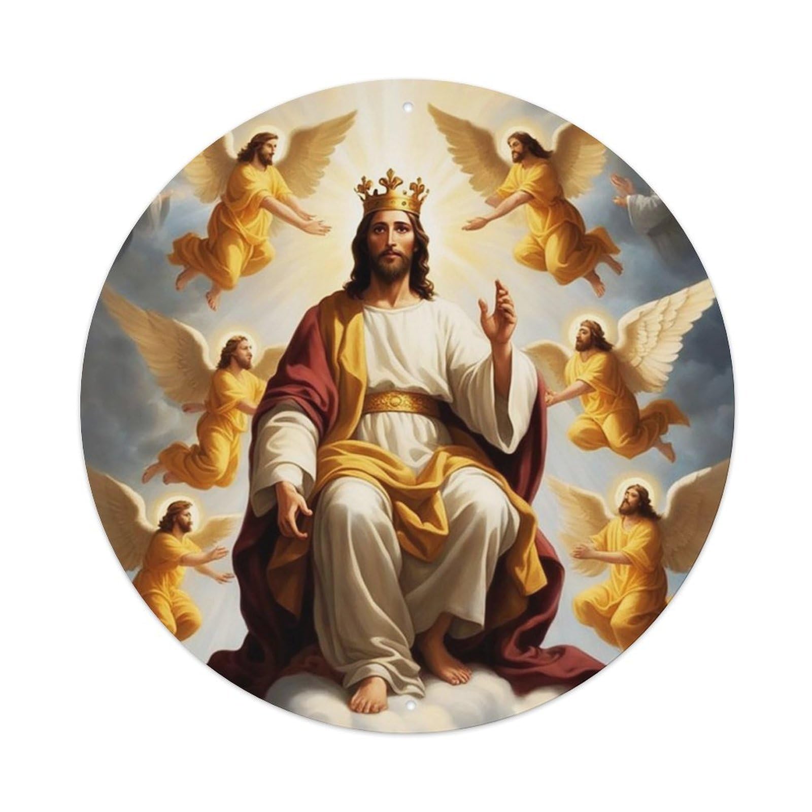 Religious Jesus And The Believers Metal Tin Sign