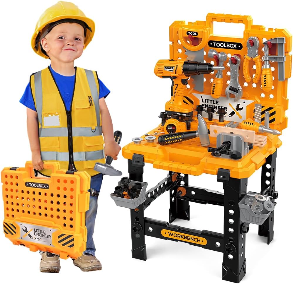 G.C Kids Tool Bench for Toddlers Boys, 98 Pcs Workbench Toy