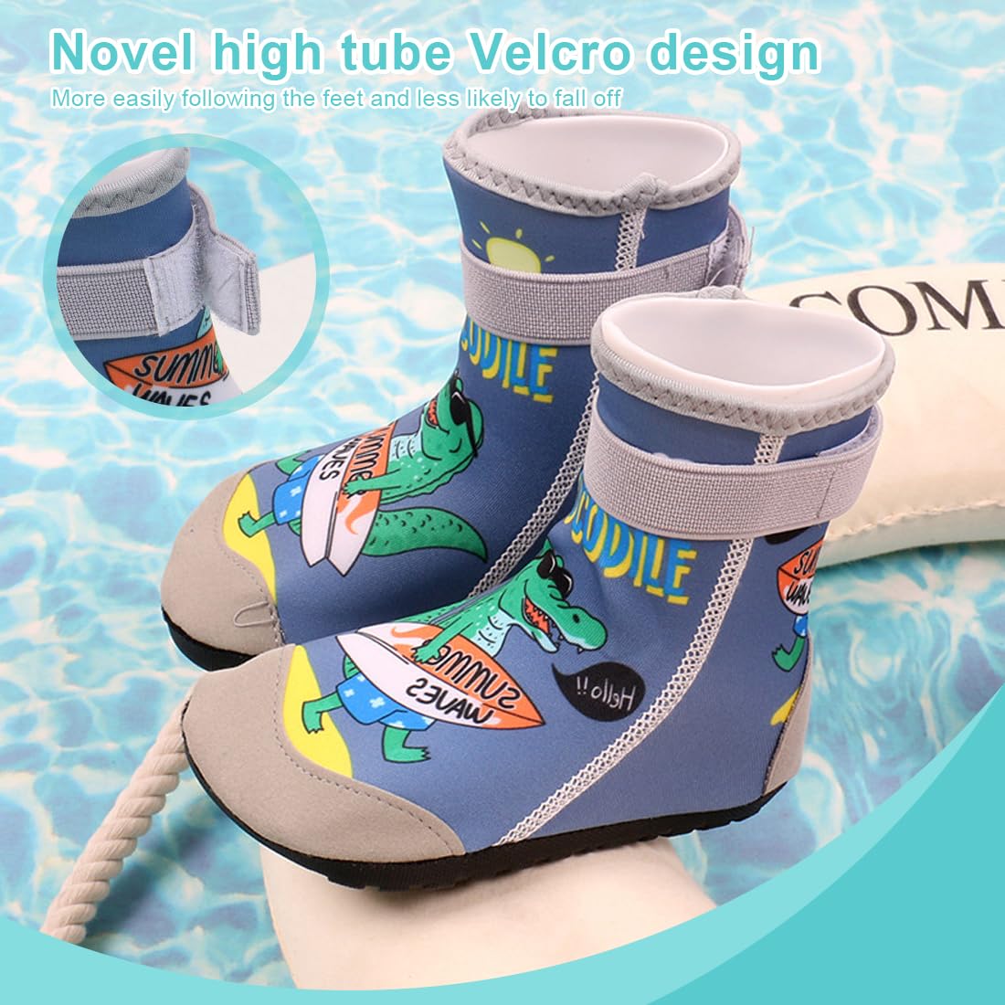 GXGM 1 Paio di Calzini da Spiaggia per Bambini - Calzari Unisex con Suola Antiscivolo, Calzari Beach, Ideali per Attività Acquatiche e di Superficie