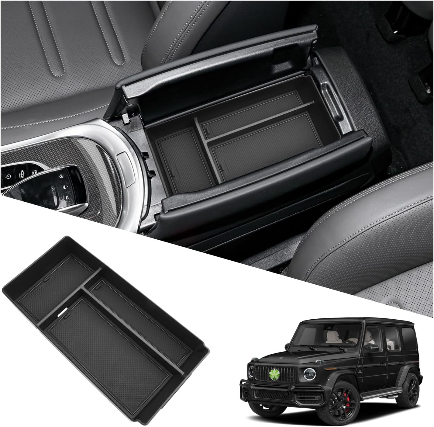 Ruiya G-Class G550/G 580/G350/G63 AMG/W463/W464 Center Console Organizer for Mercedes G Wagon Accessories Middle Console Organizer Compatible with 2019-2022 2023 2024 2025 2026 Benz G-Wagon