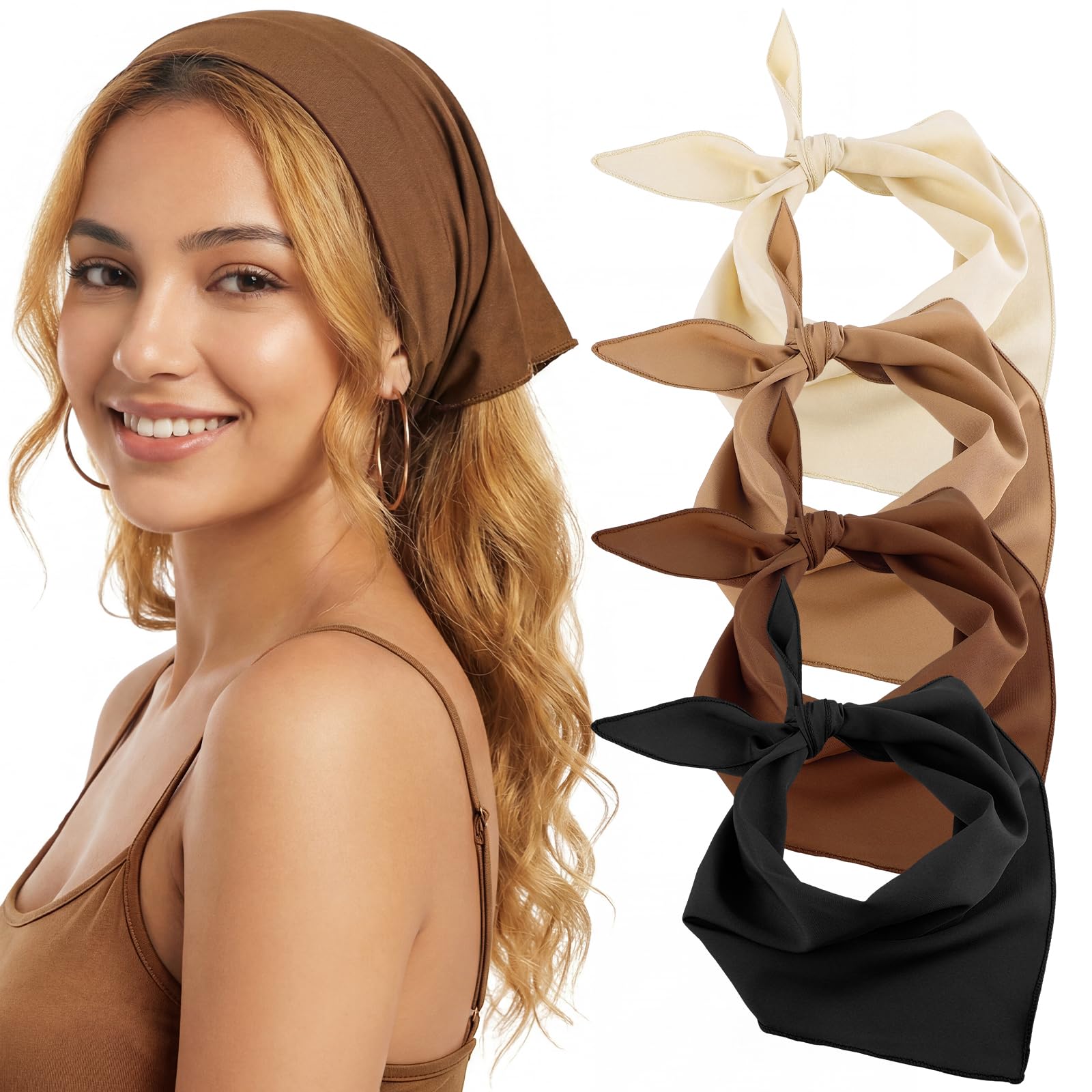 Photo 1 of obeoby 4 Pcs Triangle Head Scarves