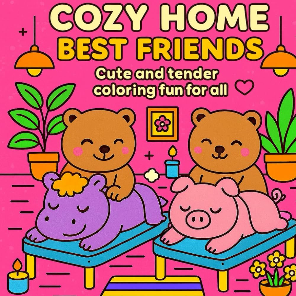 HOME COZY BEST FRIENDS: Cute and Tender Coloring Pages for Everyone