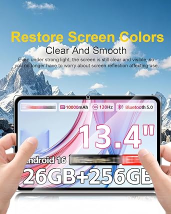 2 Pack Screen Protector for TECLAST T65 13.4 inch Android 16 Tablet, Tempered Glass Film Guard,Bubble Free,HD Clear,Ultra Resistant,Anti-Scratch