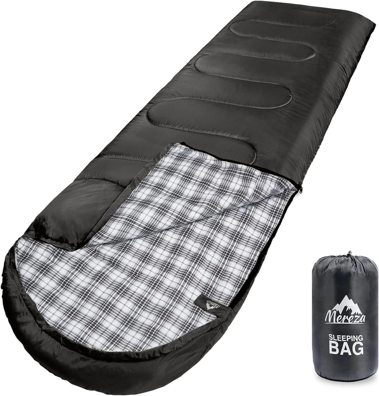 MEREZA Sleeping Bags XL for Mens Large Wide Sleeping Bag for Camping Big and Tall Sleeping Bags for Women Adults Warm with Compression Sack Cold Weather & Warm โ image 1