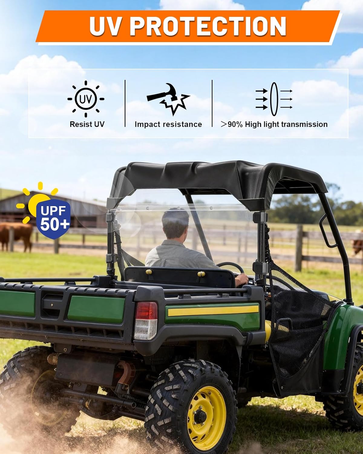 MDPROMCP Gator 825i Rear Windshield Compatible With Gator HPX 620i 625i 825i 825e 825m XUV850 Heavy Duty PC Clear Back Window