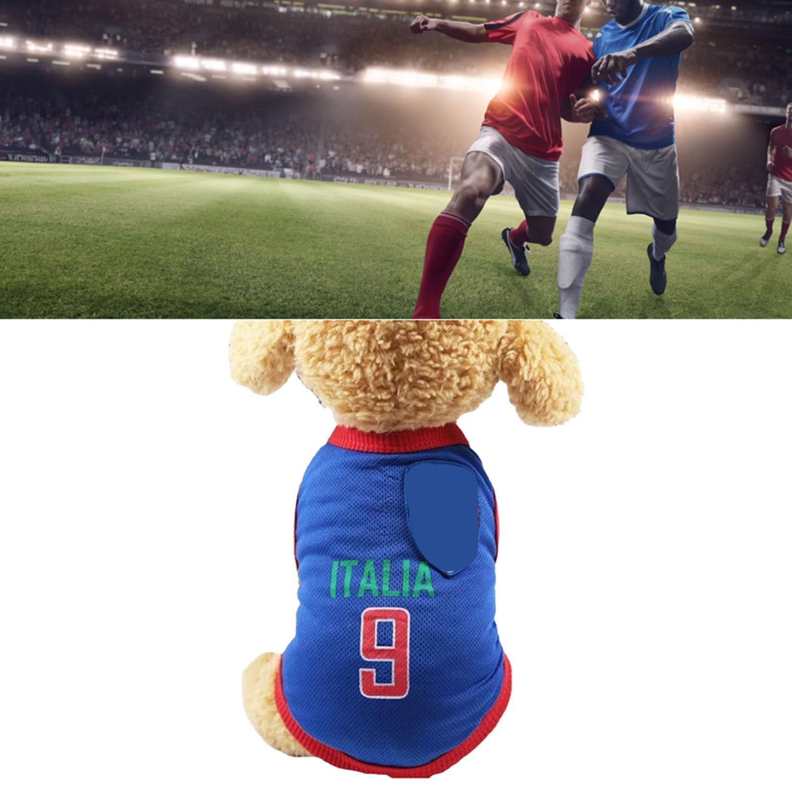 Maglia da calcio per cani, maglietta wm per cani, maglia da calcio per animali domestici, gilet della nazionale di calcio sportivo, magliette per cani piccoli, medi e grandi (xl-blu)