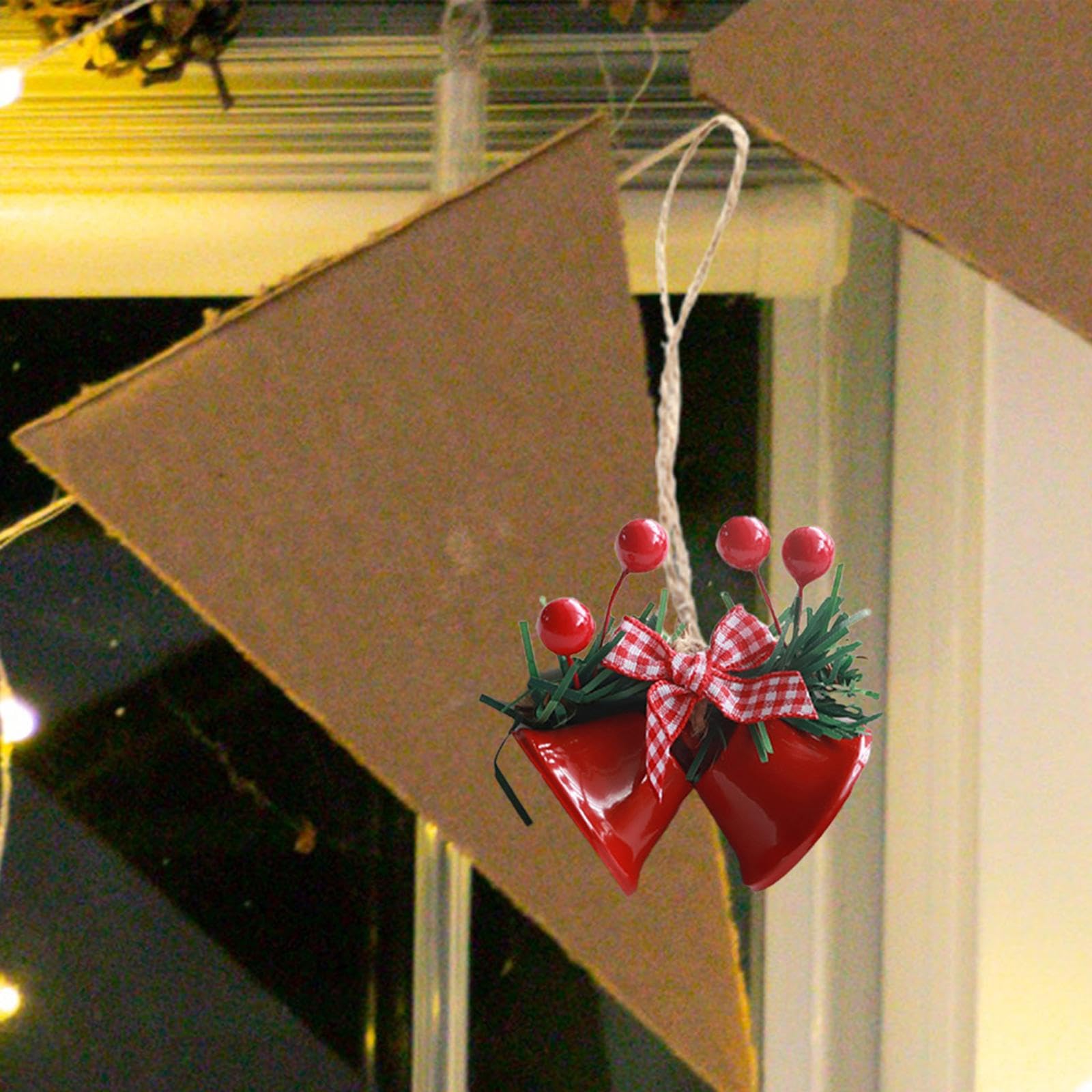 SM SunniMix Set of 2 Christmas Metal Bells for Door Decoration with