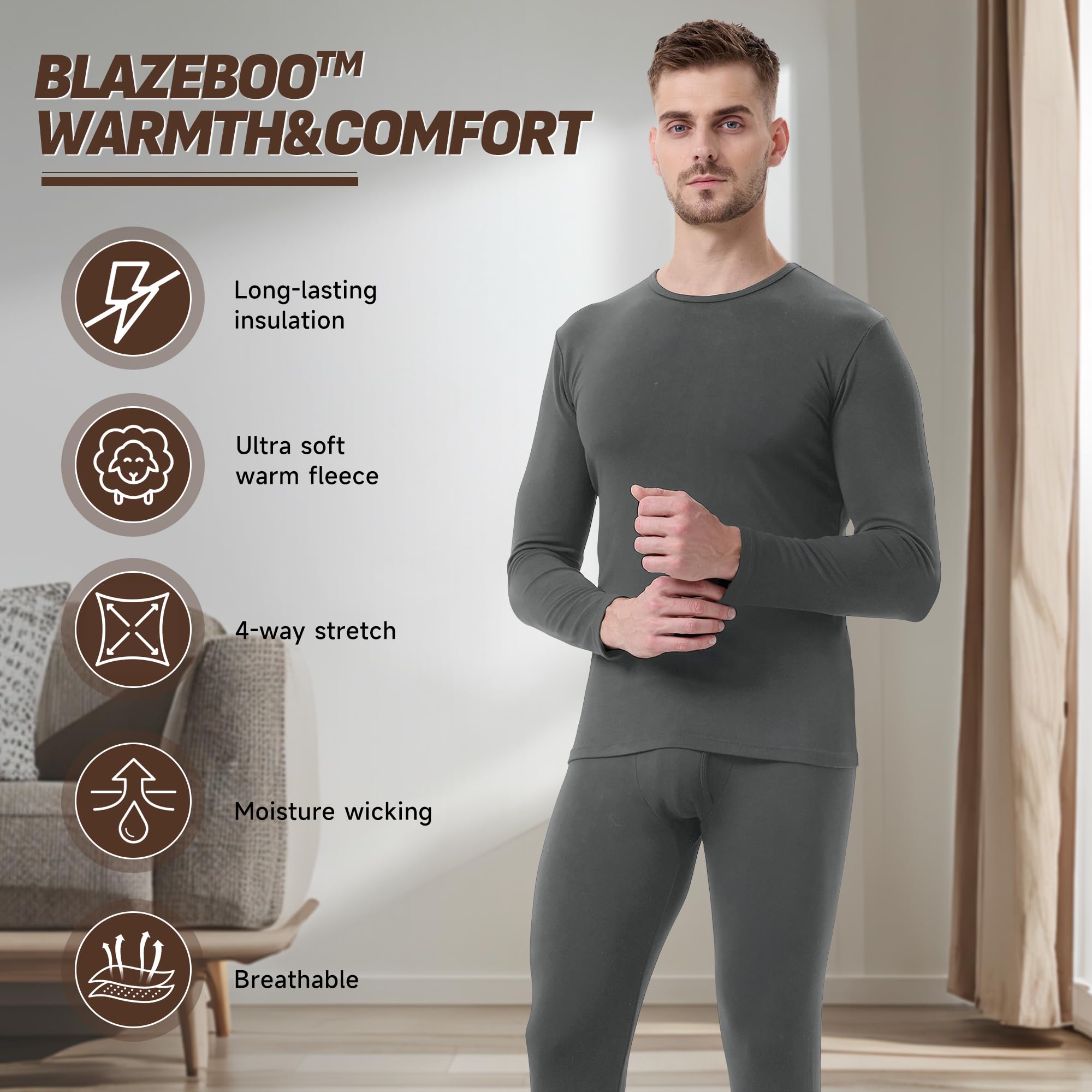 BAMBOO COOL Set termico da uomo