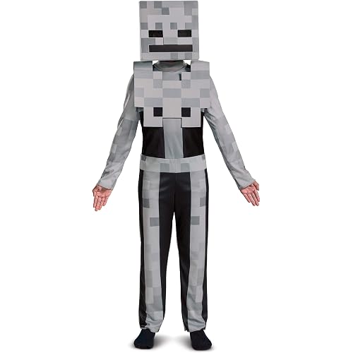 Kid's Minecraft Classic Skeleton Costume | Boys & Girl's Minecraft Cosplay Outfit | Child Minecraft Skeleton Costume