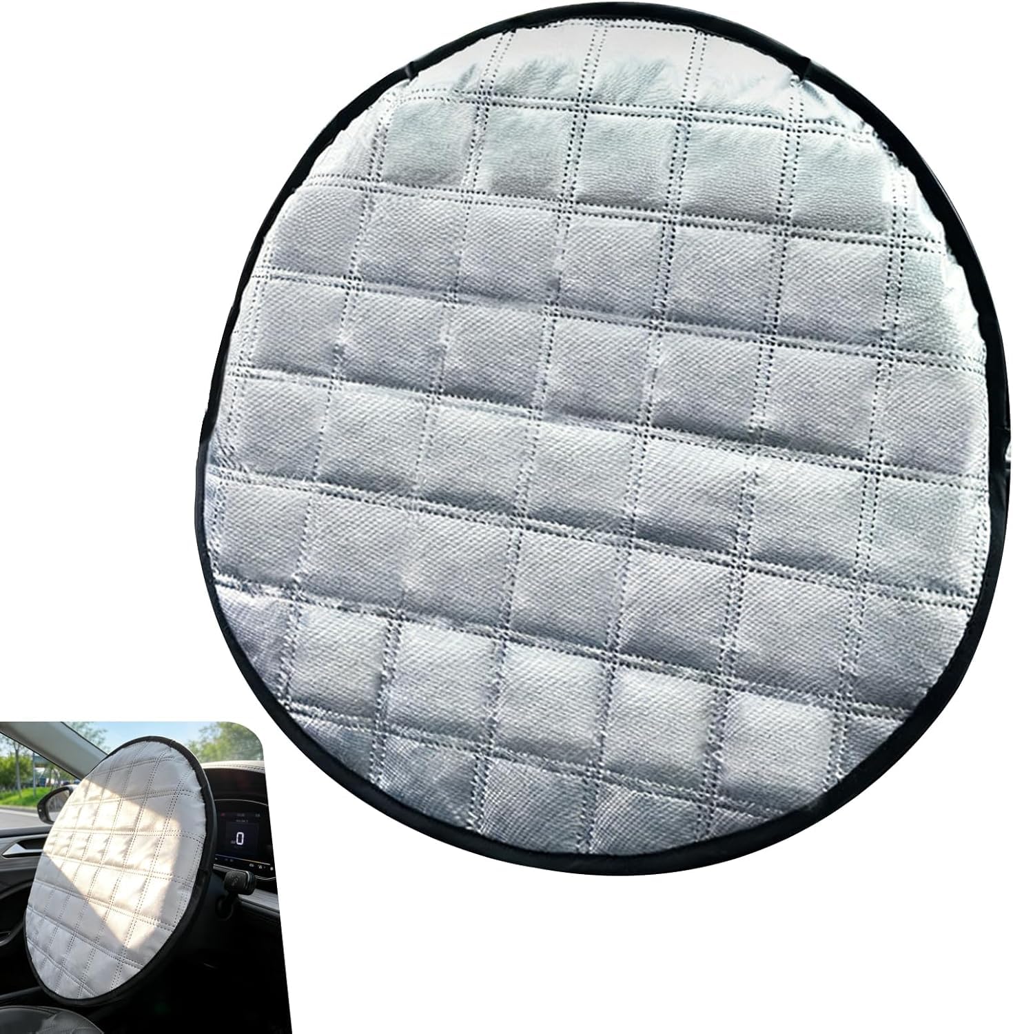 WZPKYQM Steering Wheel Protector for Audi A3 Sportback | Typ 8P | Bj. 2003-2007 UV Protection Cover Summer Sun Shield Durable Steering Wheel Shield Auto Interior