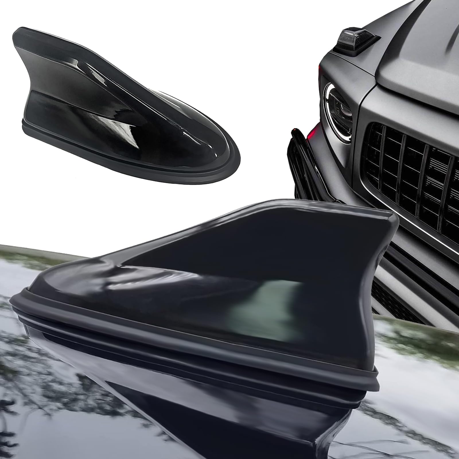 Buy Yumfugu Pack1 Car Shark Fin Antenna, AM FM Radio Signal Roof