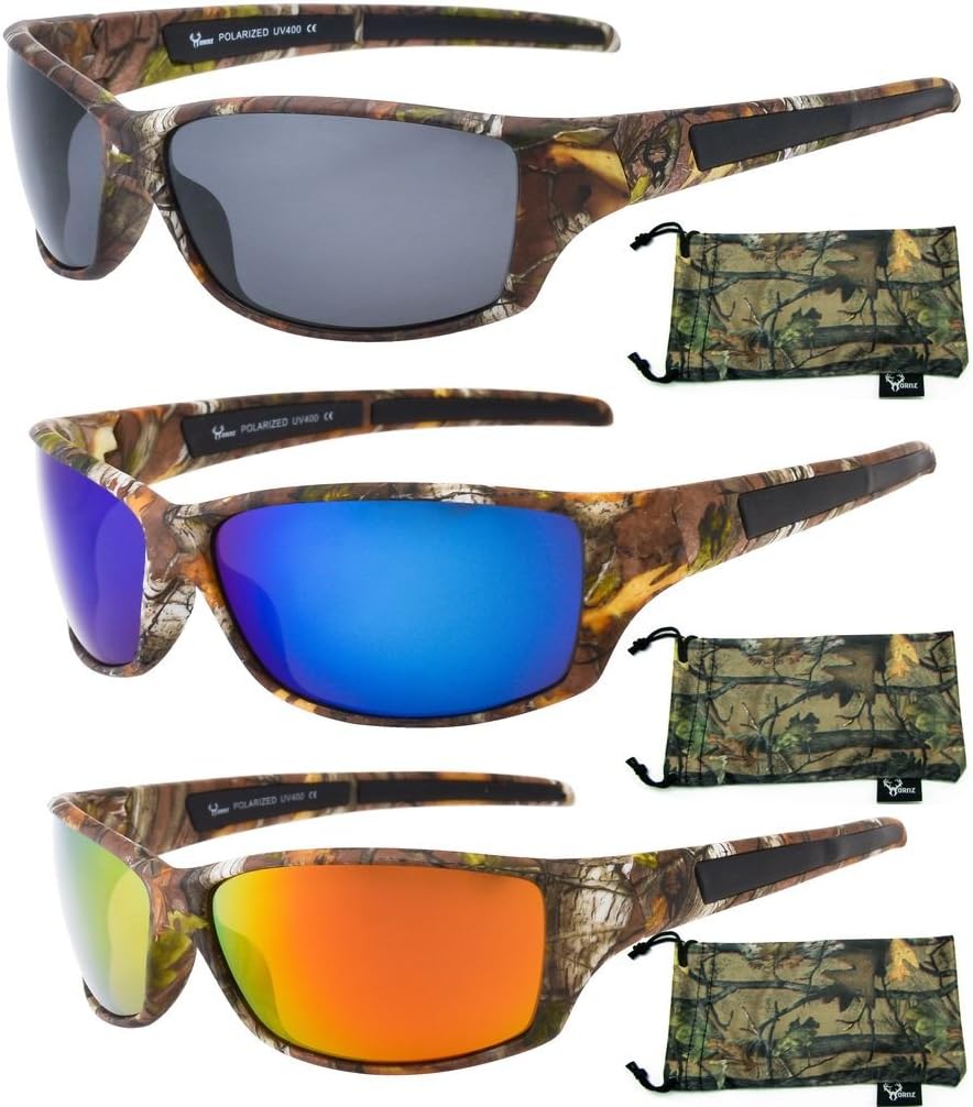 Hornz Polarized Sunglasses for Men Brown Forest Camouflage Durable Light Weight