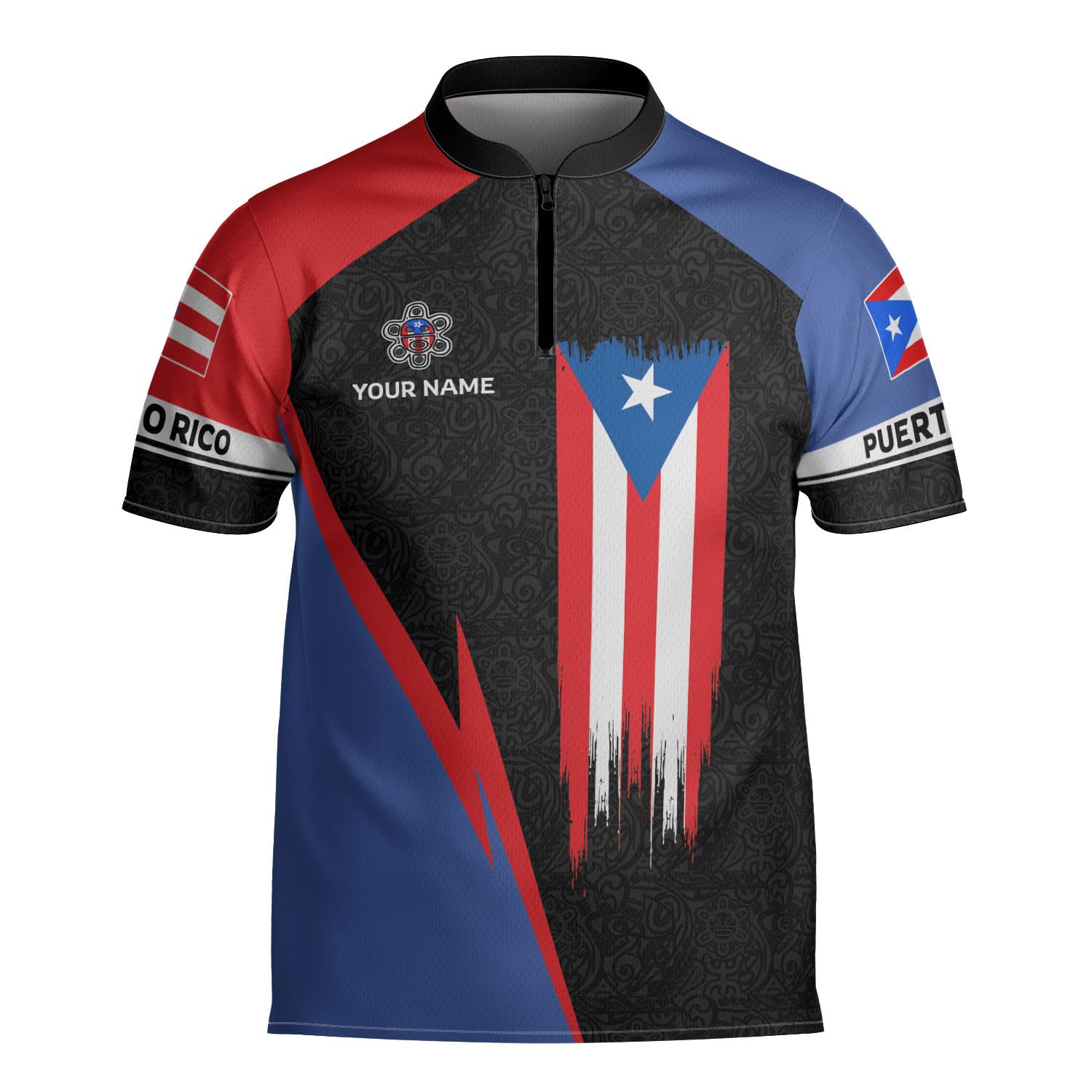 Custom Puerto Rico Flag Bowling Jersey Shirt Personalized Puerto Rican Pride 3D Shirts Gifts for Men Woman Boricua Jerseys (Polyester Blend, BO26)