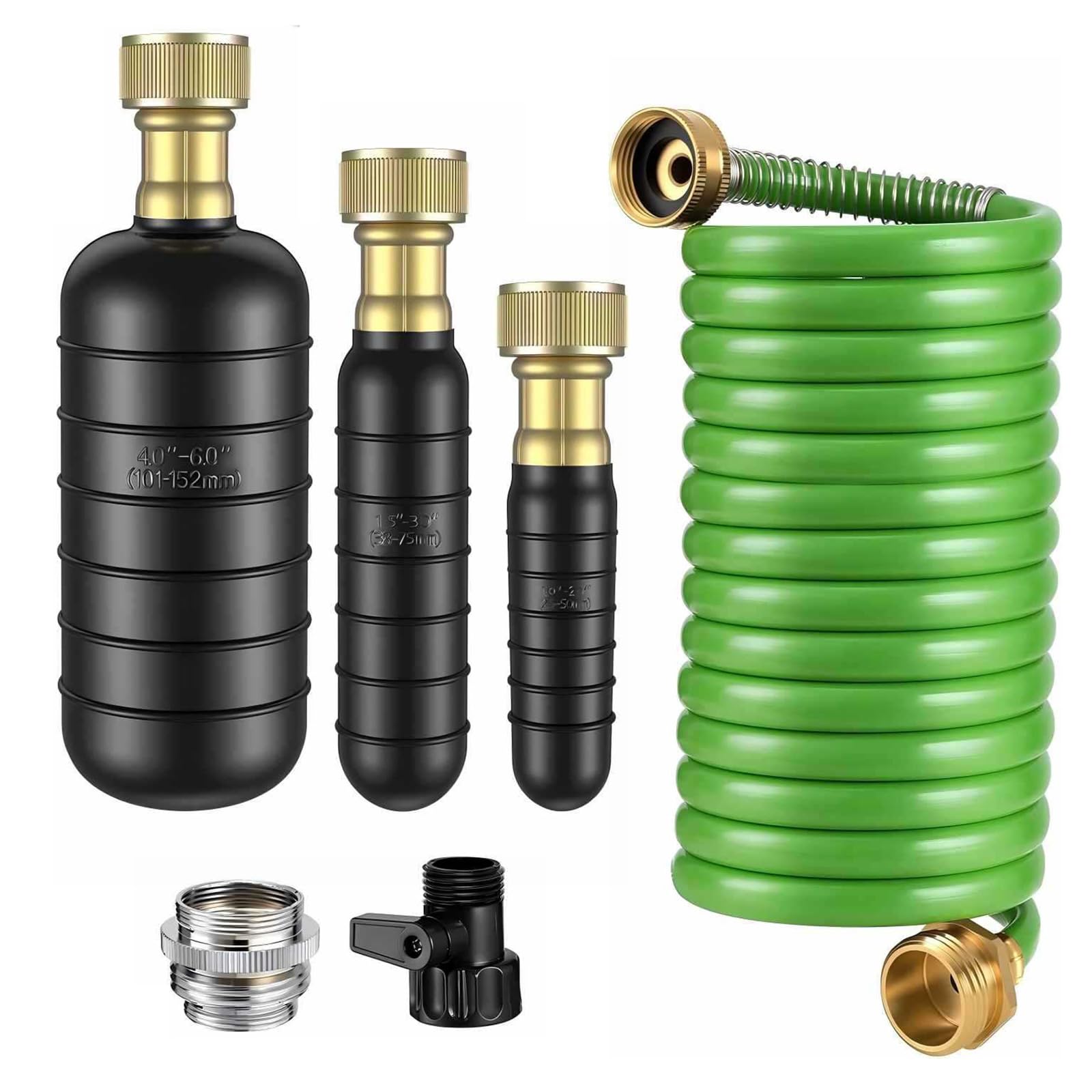 Carotoe Green Brass Water Faucet Connector With Adjustable Hose Length Fit For Gardening Irrigation Leakproof Abs Drain Set Quick Connection Faucet Adapter Multipurpose Hose Set Garden Adapter