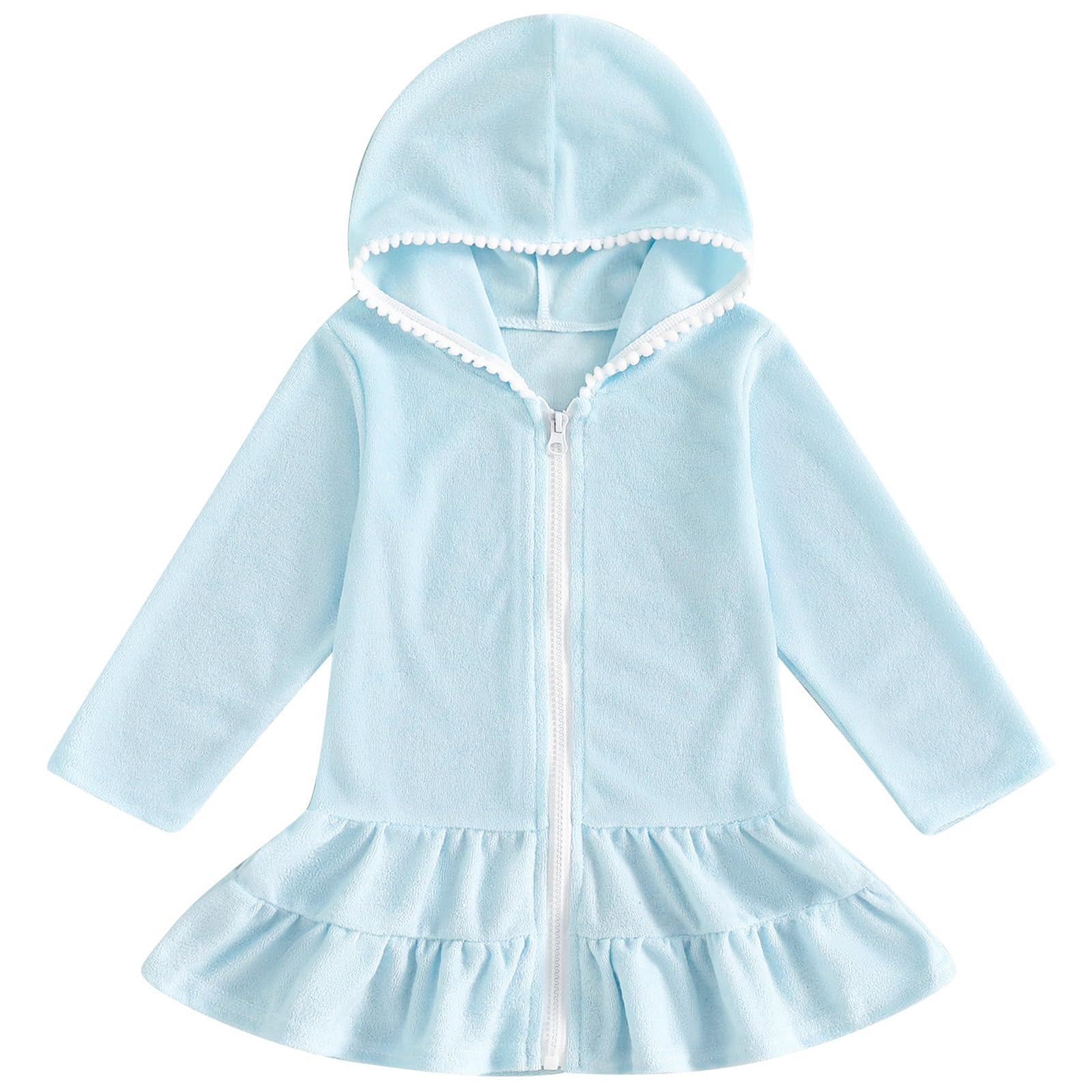 Mubineo Toddler Girl Long Sleeve Swimsuit Beach Dress Cute Cover Ups Ruffle Bathing Suit Cover Up Kimono Kids Swimwear
