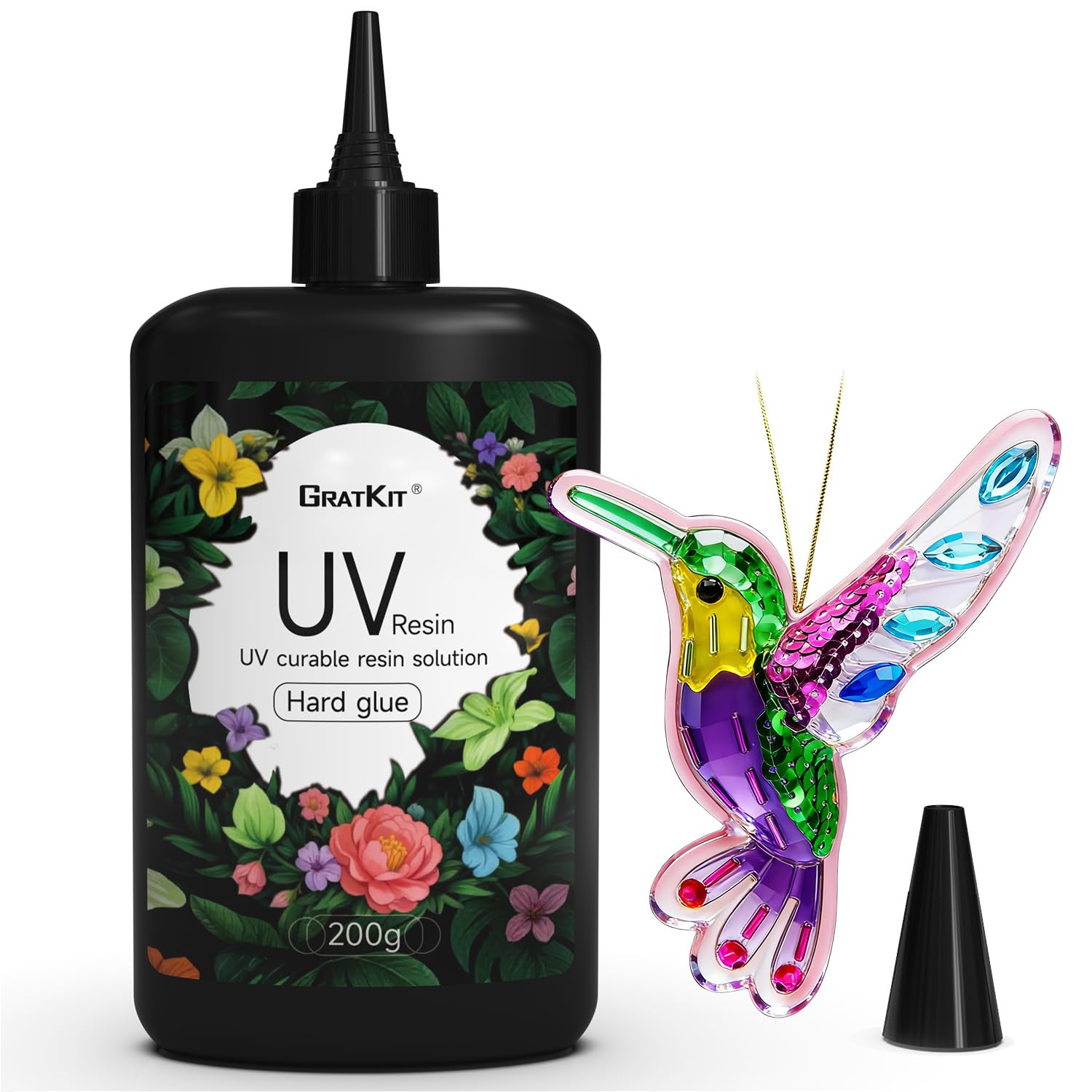 GratKit Crystal Clear UV Resin, Hard Type Low Viscosity Craft Resin, 200g