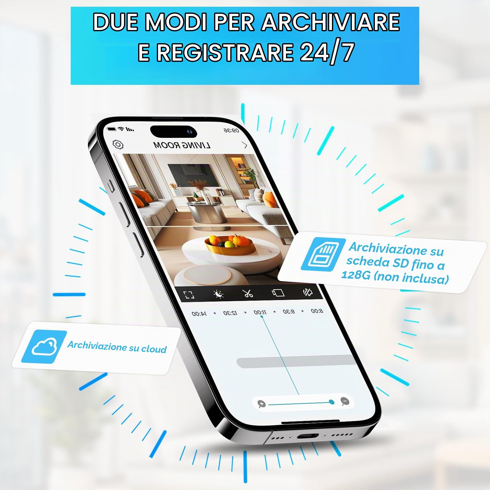 Telecamera Lampadina WiFi Esterno, Doppia Lente Wireless Lampadina con Presa di Luce E27, Motion Tracking, Visione Notturna per la Sicurezza Domestica Interna Light Socket Security Camera