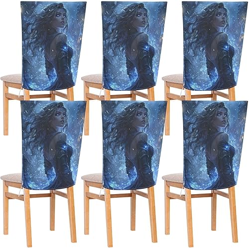 Juego de 6 fundas decorativas para silla de escritorio de dormitorio de anime para festivales (Pascua, graduación, etc.), fundas suaves para sillas