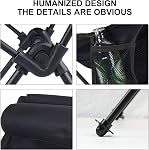 High Back Folding Camping Chair with Removable Pillow, Side Pocket, Upgraded Heavy Duty for Hiking, Outdoor Camp, Backpacking, Festival, Travel, Beach, Picnic, Fishing-All Black
