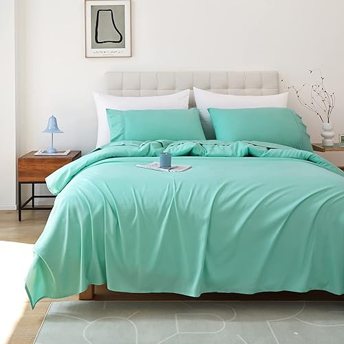 Miniatura 7 de Juego de sábanas suaves y sedosas tamaño Queen, sábanas de microfibra cepillada de 4 piezas para cama tamaño Queen, bolsillo extra profundo de 16
