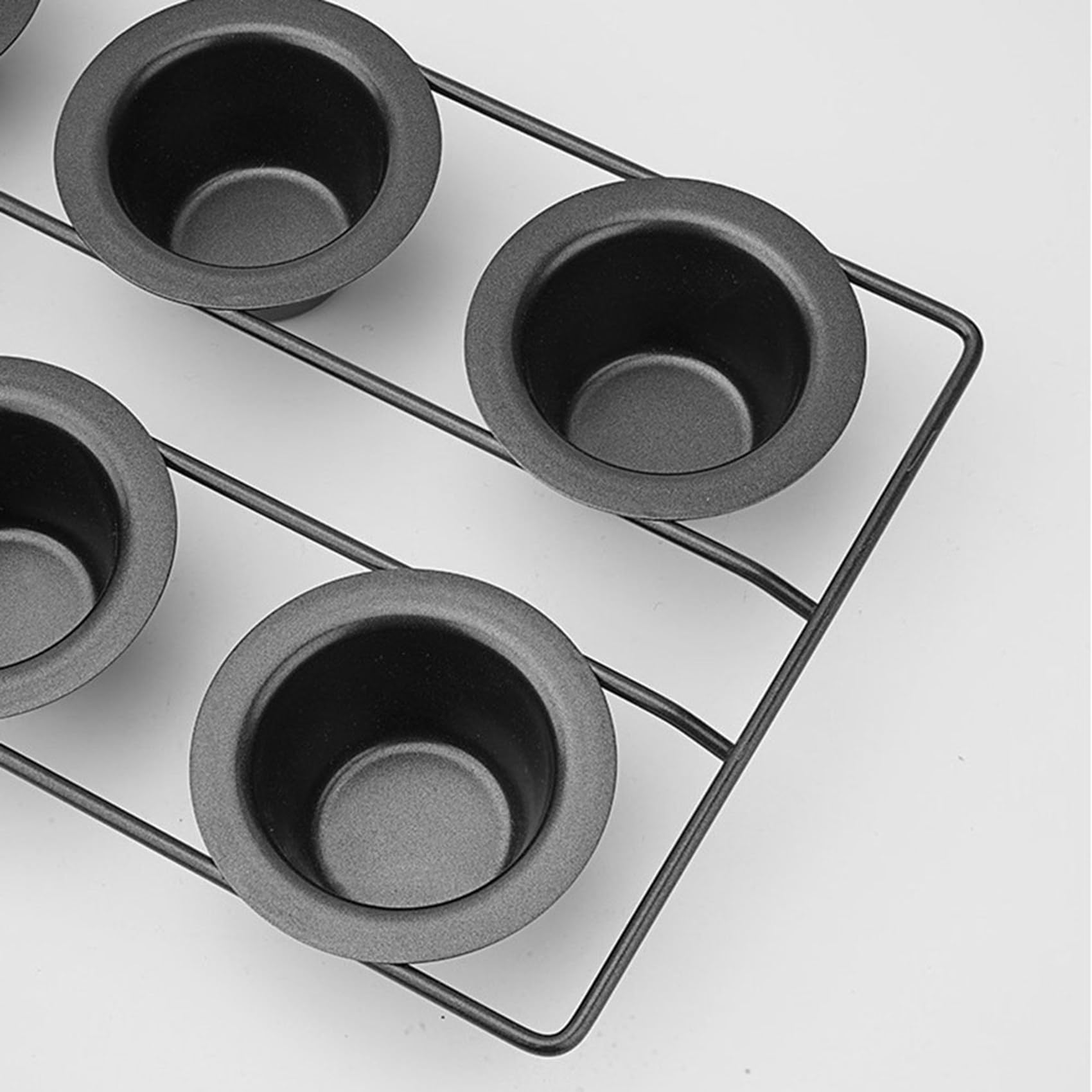 2X 6 Tazze Teglia Antiaderente per Muffin, Cupcake, Budino, Teglia per Cottura in Forno, Frittate, Muffin, Quiche, Budino, Torte