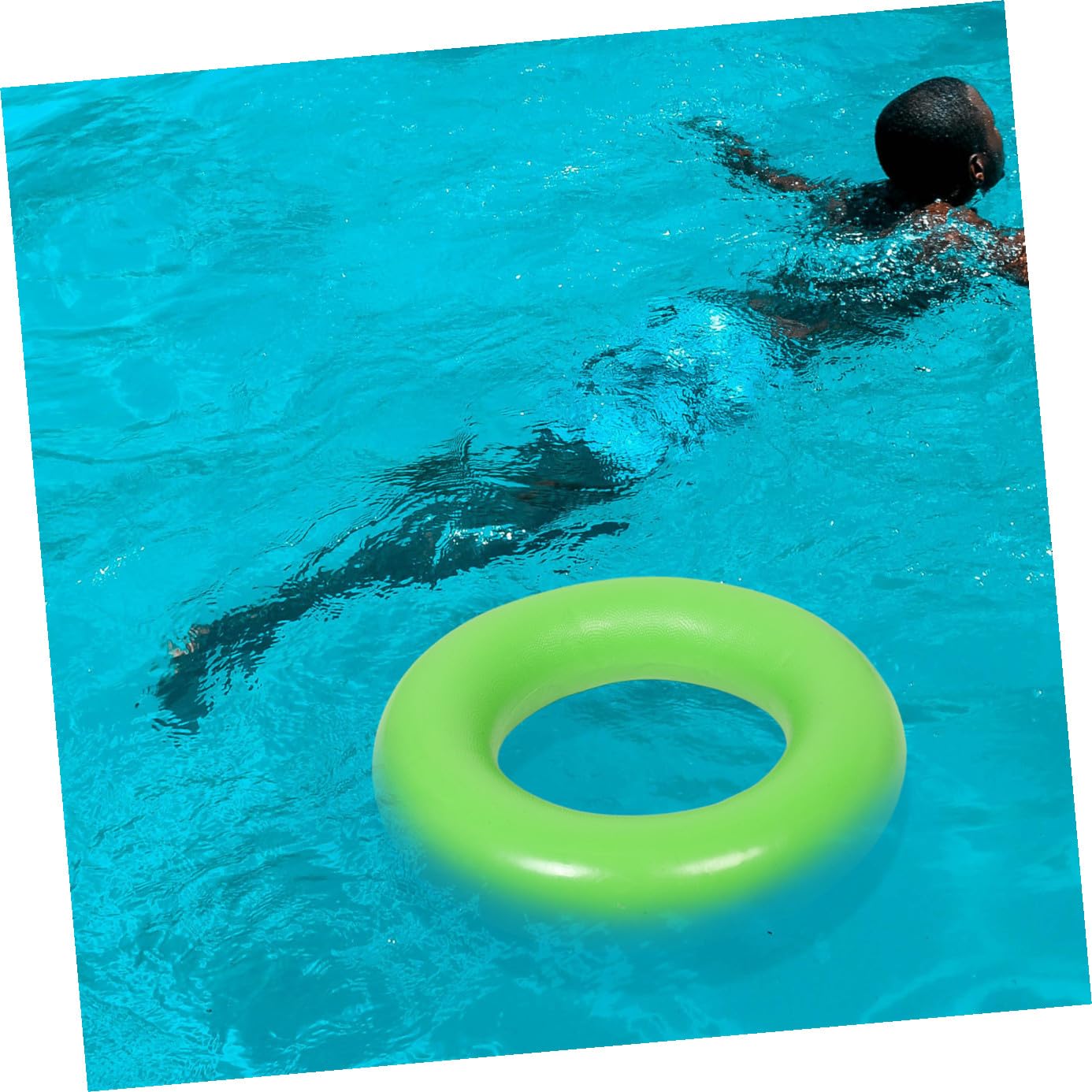 Anillo de Natación Inflable para Adultos 80cm de Goma Negro