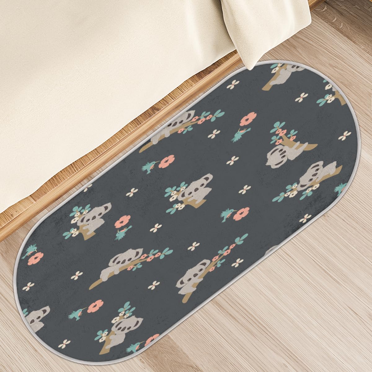 Tapis antidérapant à poils longs TropicalLife 50x120 pour chambre