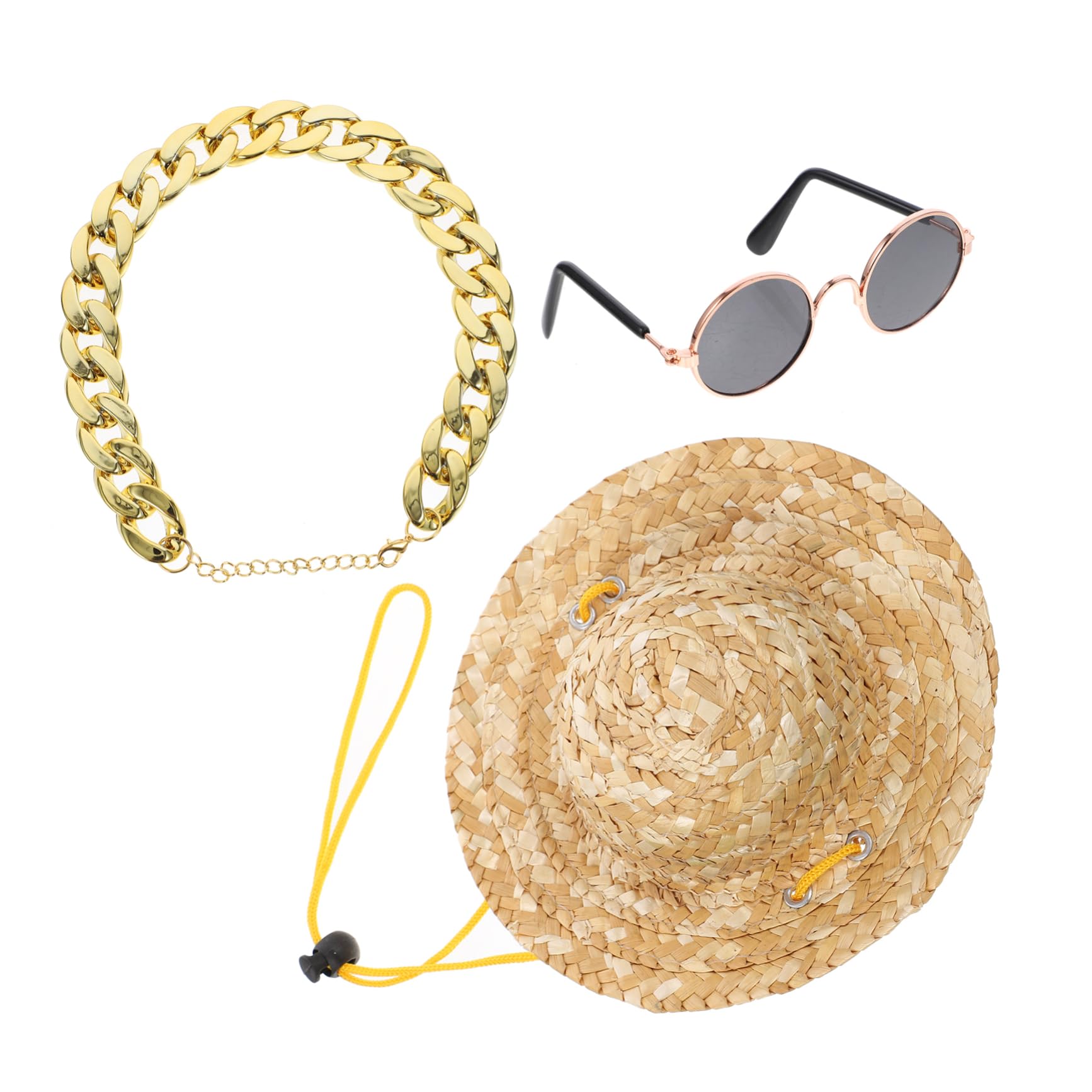 Happyyami 3Pcs Pet Accessories Fashionable Sunglasses Necklace for Small Dogs Cats for Parties Birthdays Special Occasions Present for Adorable Pets