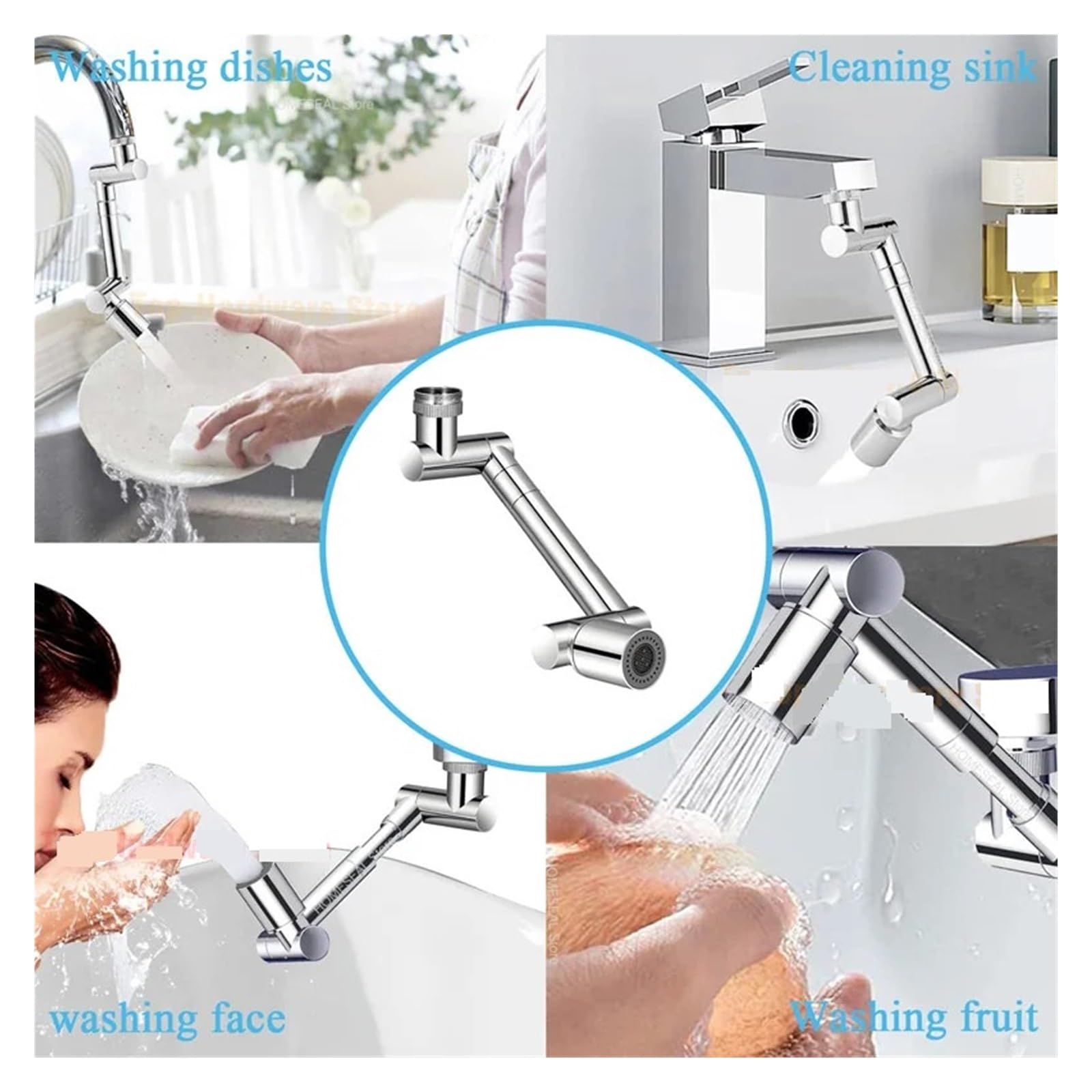 Extensor De Grifo Giratorio 1440 °, Modos Duales Latón, Brazo Robótico Universal, Aireador, Fregadero, Accesorio For Cocina Y Baño Bien Hecho(Dual Modes Silver)