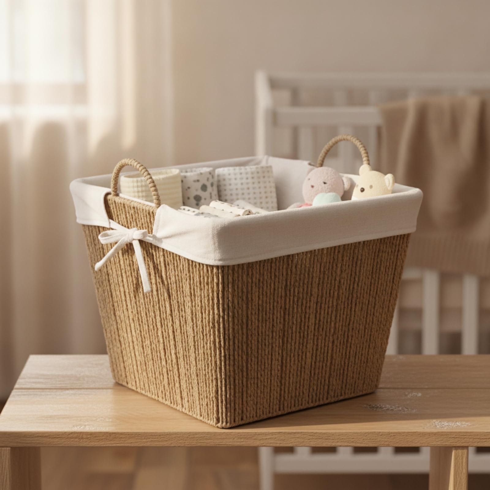 Cesta Portaoggetti con Manici Robusto, L