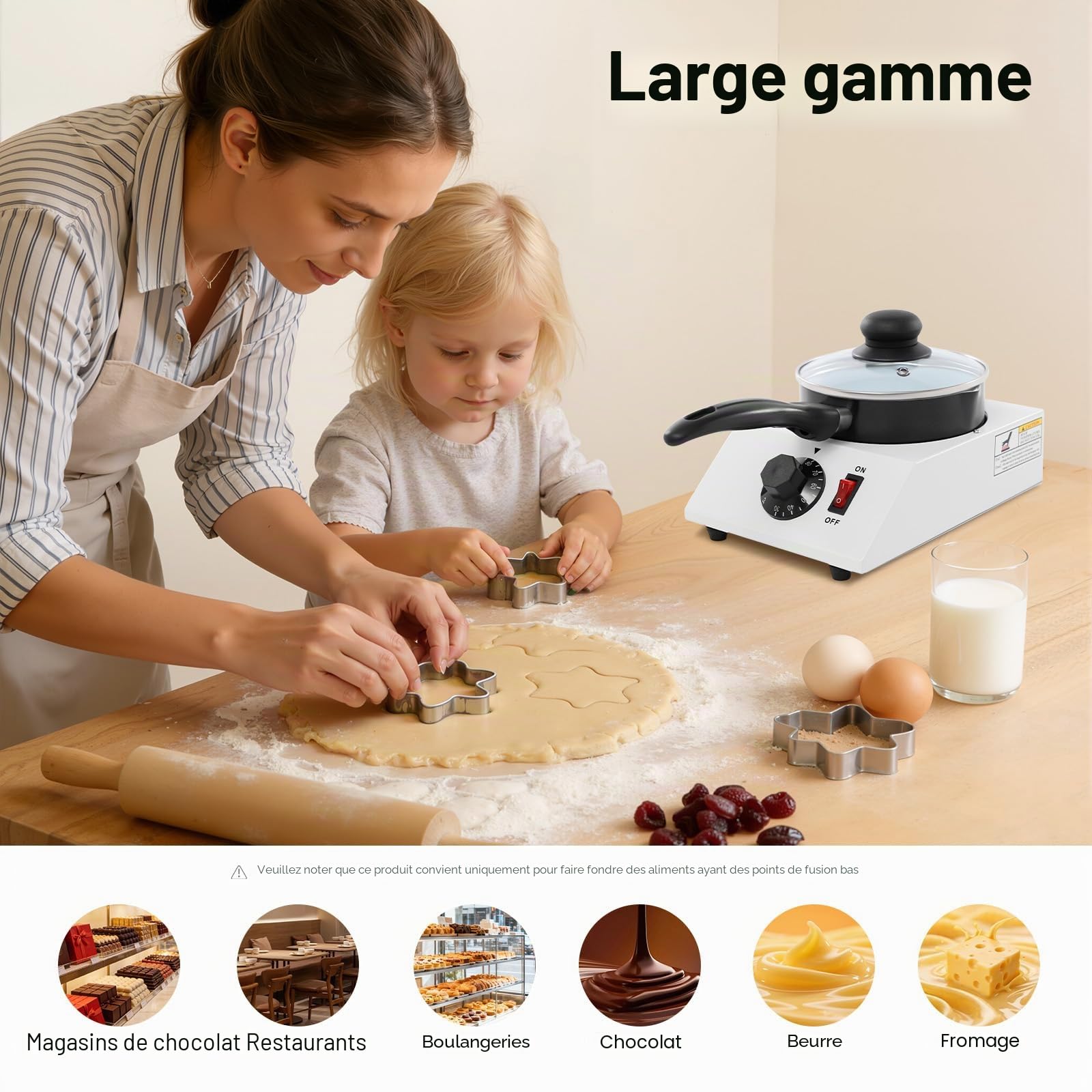 Fondre Électrique Chocolat, 40W Chocolat Machine de fusion Machine de fusion Bonbons Creuset Chocolat Cuisine Outil Chaude Fonte Tempéré