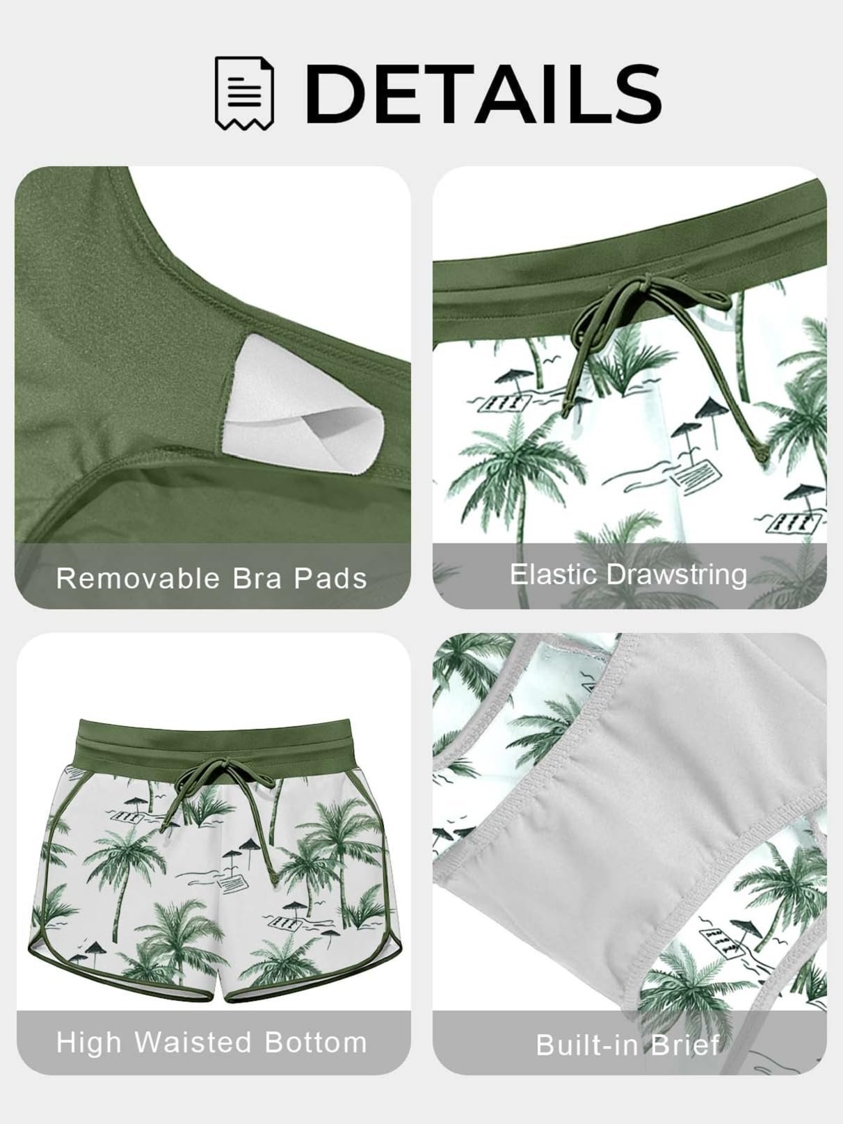CheChury Tankinis Mujer Tallas Grandes Traje de Baño 2 Piezas Bañador Reductor Vientre Plano Bikini Push Up con Shorts Conjuntos de Tankini Sport Bañadores Dos Piezas Deportivos Mujer Natacion Playa — view 4