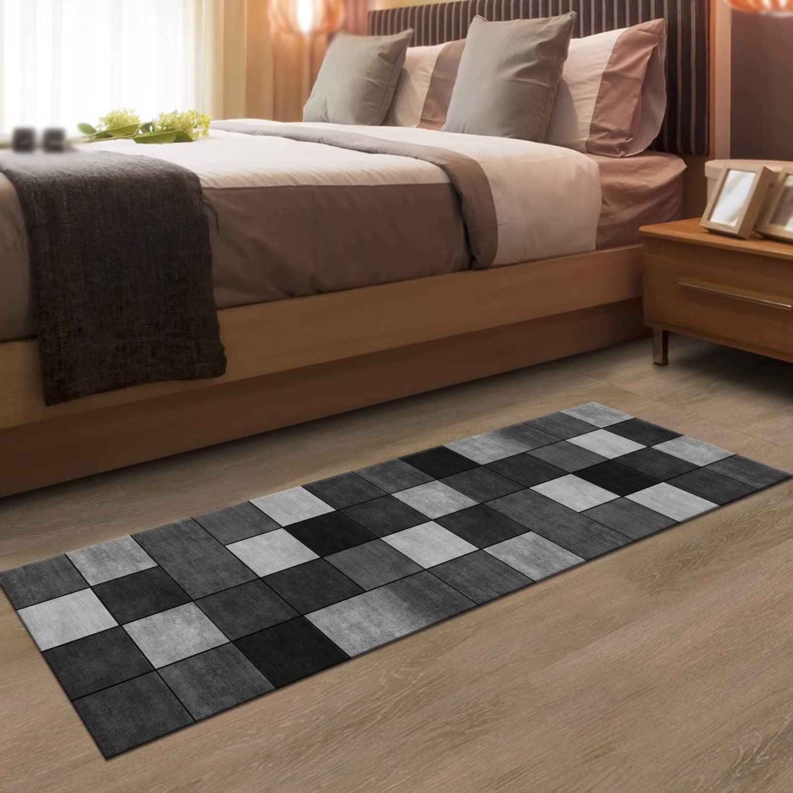 Tappeto Cucina Lavabile 50x120cm - Motivo Floreale, Antiscivolo, Per Corridoio E Soggiorno