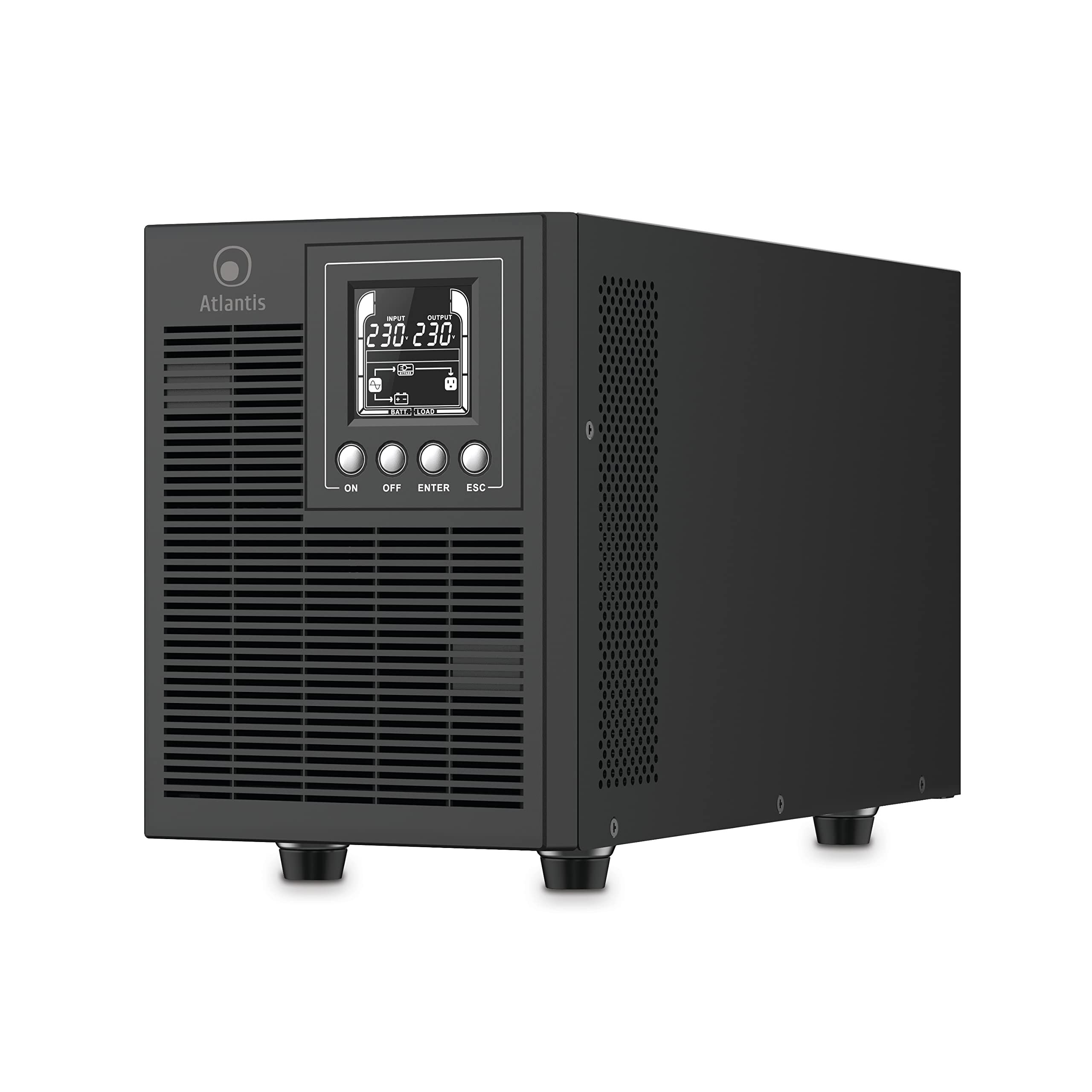 Atlantis A03-OP1502P PRO UPS OnLine Gruppo di Continuità Server 1500VA 1350W Tower LCD USB RS-232 4 uscite IEC SNMP