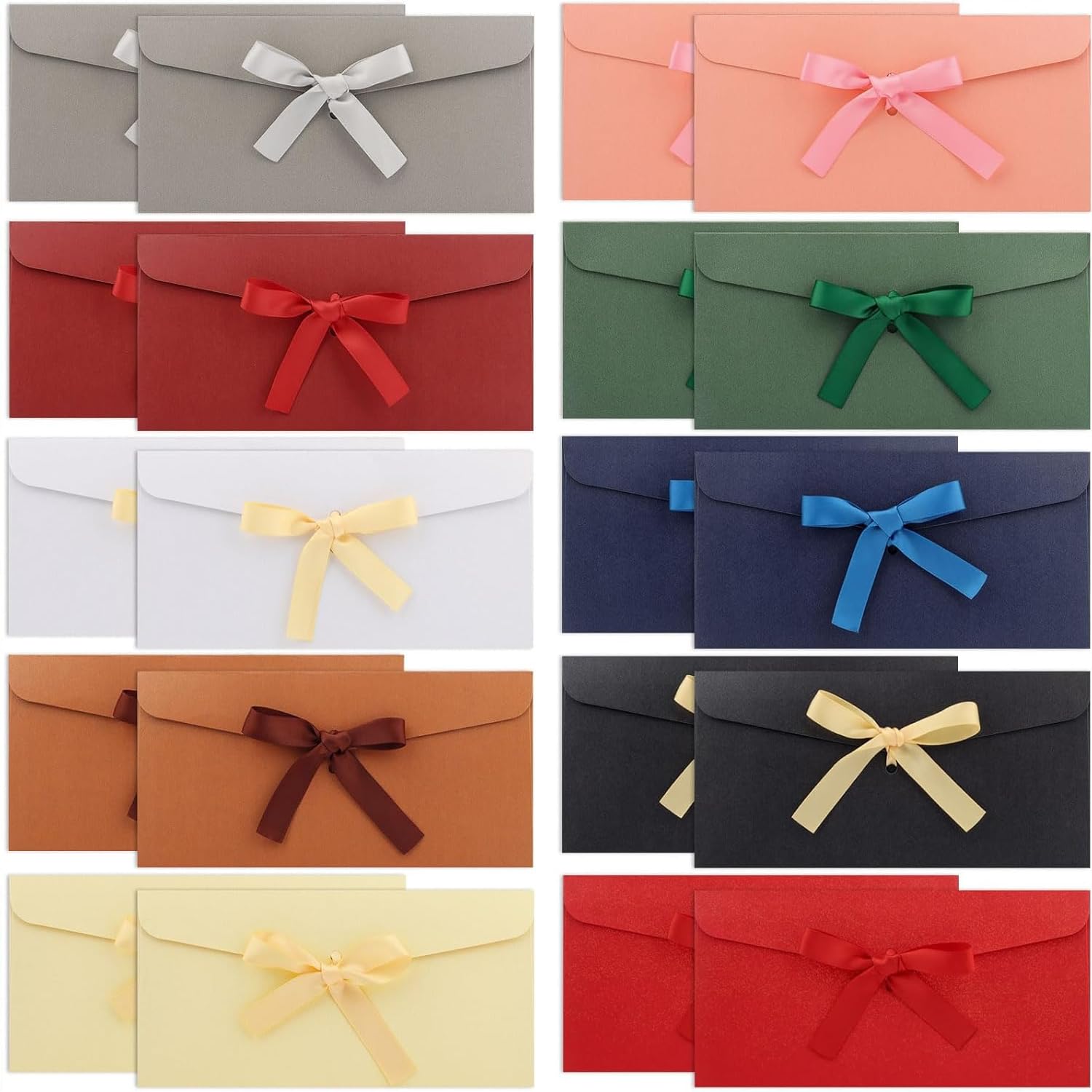 WUBAYI 20 buste colorate in carta kraft vintage 22 x 11 cm per inviti fatti a mano biglietti di nozze vacanze 10 colori