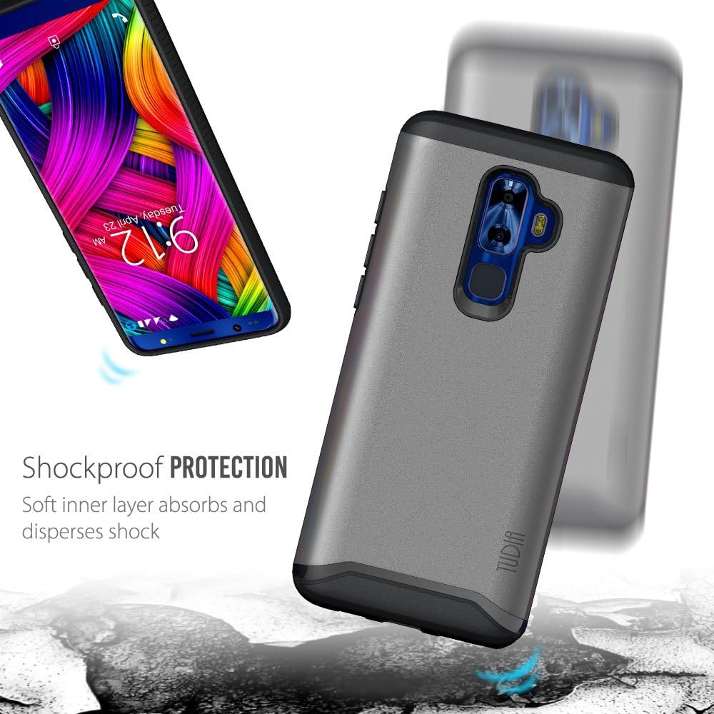 TUDIA Merge Designed for Nuu Mobile G3 / G3+ Plus Case, Shockproof Dual Layer Heavy Duty Slim Protective Case Cover for Nuu Mobile G3/G3+ (Metallic Slate)