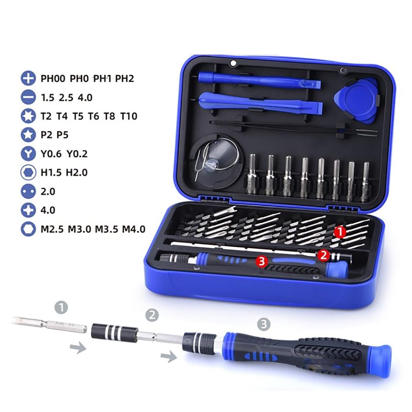 TsoLay Kit di Attrezzi per La Riparazione di Droni, Set di Cacciaviti di Precisione, Punte Magnetiche di Precisione/cacciavite Telescopico/Coperchio Posteriore Girevole, Acciaio Legato per Droni