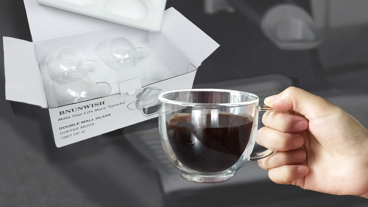 Amazon.com | BNUNWISH Double Wall Glass Expresso Coffee Mugs Set Of 4 (7 OZ  / 200 ML) Insulted Clear Cappuccino Coffee Mugs Tea Cups: Mixed Drinkware  Sets