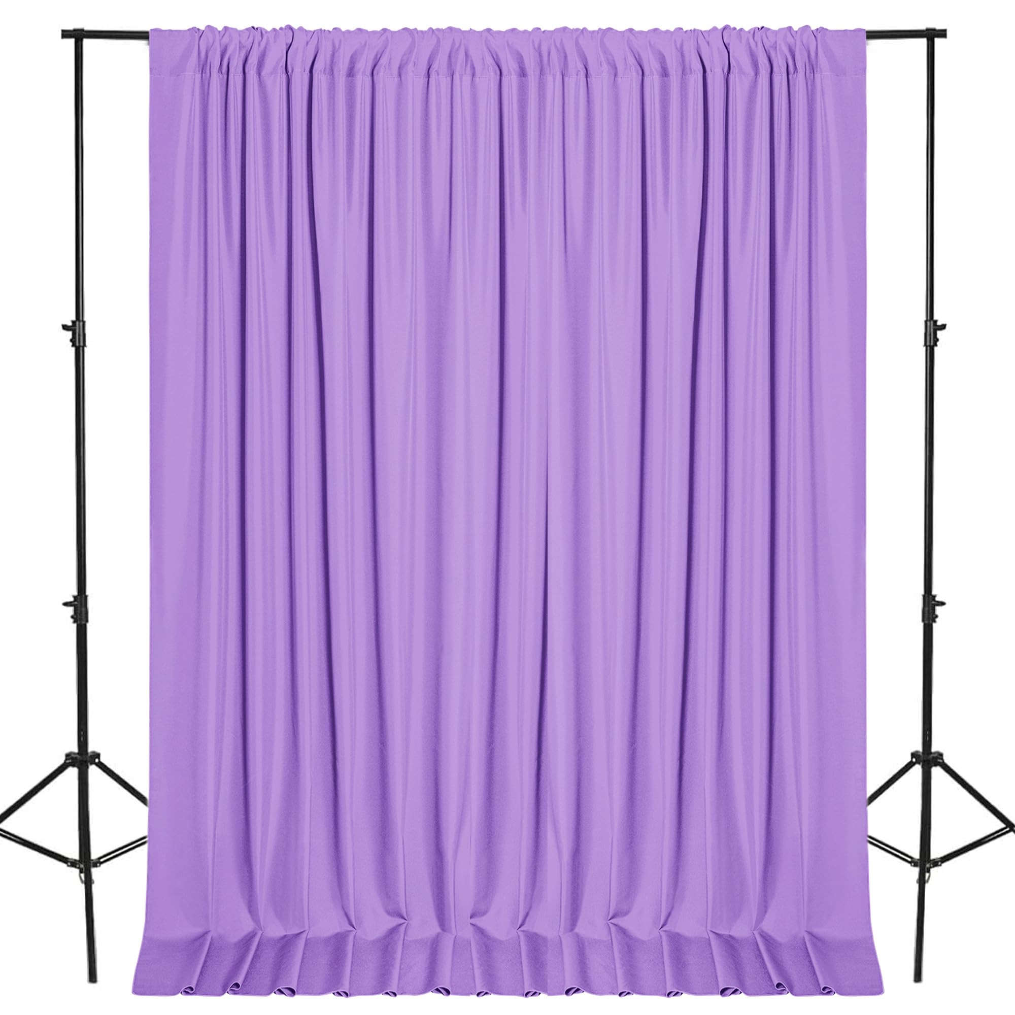 DWCN Lot de 2 rideaux de fond lavande pour fêtes avec passe-tringle, rideaux de toile de fond pour photographie, décorations de mariage, anniversaire, réunions de famille, 1,5 x 2,4 m
